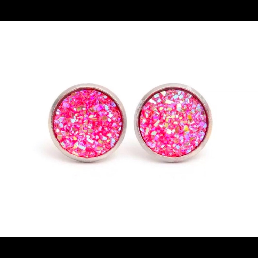 6 pair faux Austrian Crystal stainless stud - Picture 6 of 7